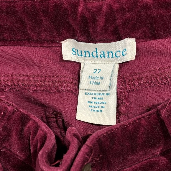 Sundance Red Straight Leg Jeans with Floral Embroidery - Picture 4 of 5